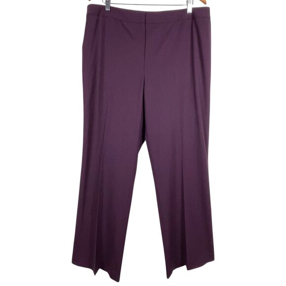 LAFAYETTE 148 Women Mensware Wool Dress Pant Size 16 Straight Leg Red Purple EUC - Picture 1 of 16